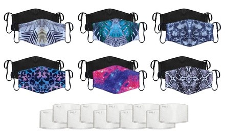 Reusable Non-Medical Printed Face Mask with 10 Filters (2-Pack)