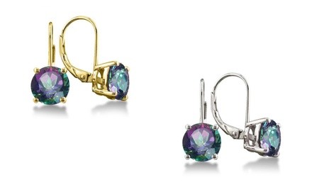 Rainbow Topaz Gemstone Leverback Earrings (1 or 2 Pairs)