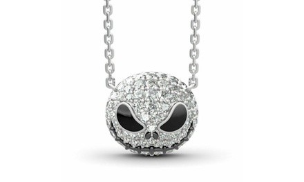 The Nightmare Before Christmas Skull Jack Necklace Crystal Pendant Jewelry