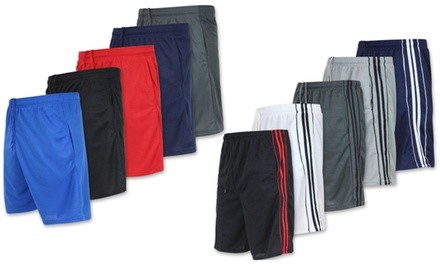 Real Essentials Men's Mesh Active Shorts with Pockets (5-Pack, S-2XL)