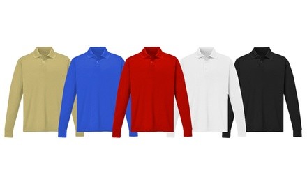 HIS/SEL Men's Long-Sleeve Pique Polo (M-4XL)