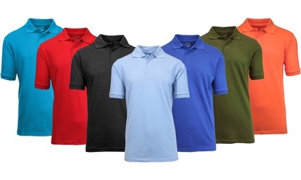 5-Pack Men's Poly-Tech Slim-Fit Pique Polo Shirts (M-3XL)