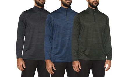 3-Pack Men's Active Dry-Fit Quarter-Zip Long-Sleeve Pullover (S-2XL)