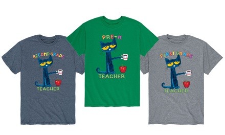 Instant Message: Pete the Cat Coffee with Teachers Men's Tee (S-3XL)