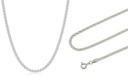 Italian Sterling Silver Bismark Chain Necklace by Pori