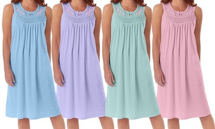 EZI Women's Cotton Sleeveless Nightgowns (Plus Sizes Available)