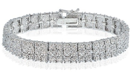 1 CTTW White Diamond Miracle-Set 3-Row Tennis Bracelet