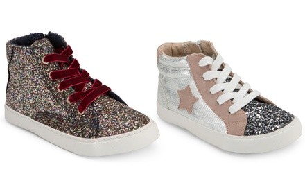 Olivia Miller Girl's Glitter High-Top Sneakers