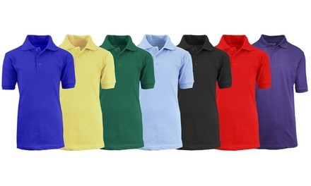 Kids' Short Sleeve School Uniform Pique Polo Shirts (3-Pack)