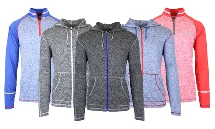 Men's Moisture Wicking Performance Zip Hoodie & Pullover (4-Pack, S-XL)