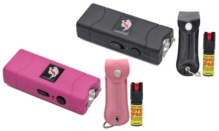 Self Defense Stun Gun and Pepper Spray Combo (Assorted Colors)