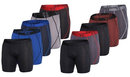 5-Pack Real Essentials Men's Compression Quick-Dry Athletic Shorts (S-2XL)