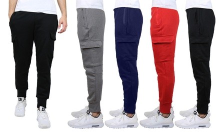 3-Pack Men's Cargo Fleece Jogger Pants (S-XL)