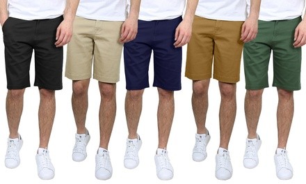 Men's 5-Pocket Flat-Front Slim-Fit Stretch Chino Shorts (Size 30-42)