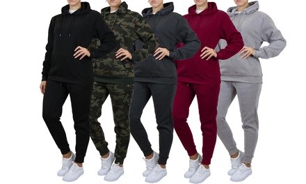 Women's Hooded Loose-Fit Jogger Set. Plus Sizes Available (2-Piece)