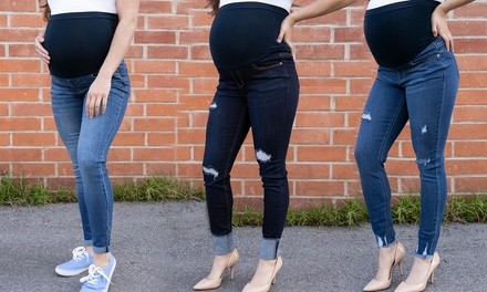 Mum 2 Be Maternity Skinny, Cuffed, or Raw Hem Jeans