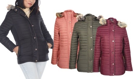 LeeHanTon Women's Sherpa-Lined Puffer Coat. Plus Sizes Available