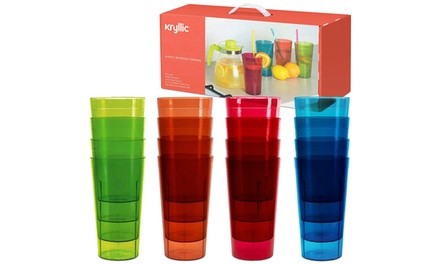 Break-Resistant BPA-Free Plastic Tumbler Glass 20 Oz. (4- or 16-Pack)