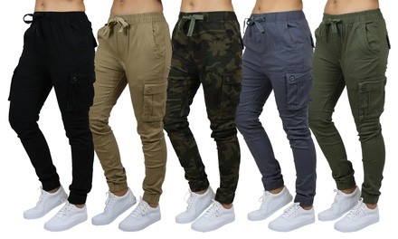 Women's Loose-Fit Cotton-Stretch Twill Cargo Joggers (S-2XL)