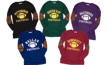 Haute Edition Women's Game Day Football Sweatshirt. Plus Sizes Available.