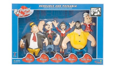 Popeye Retro Bendable Figurines Set (5-Piece)