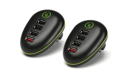 Yubi Power Quad-Port Travel USB & Wall Charger (2-Pack)