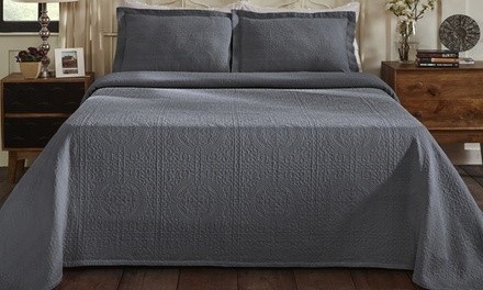 Superior 100% Cotton Oversized Medallion-Pattern All-Season Bedspread Set