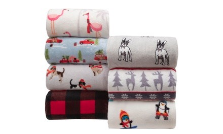 Winter Nights Holiday Velvet Plush Blankets