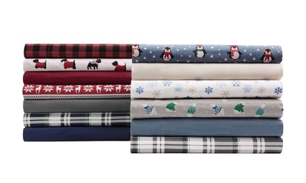 100% Cotton Winter Nights Flannel Sheet Set (3- or 4-Piece)