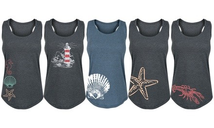 Instant Message Women's Nautical Tanks. Plus Sizes Available.