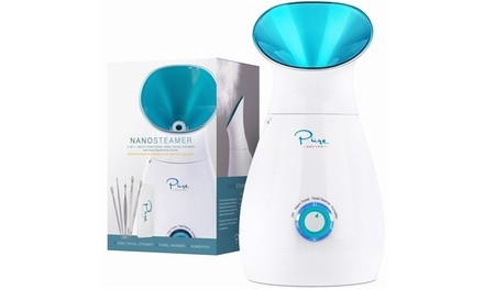 3-in-1 Multifunctional Nano Ionic Facial Steamer with 5-Piece Stainless Steel Skin Kit