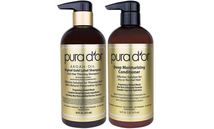 Pura D'Or Gold Label Anti-Hair Loss Shampoo, Conditioner, or Set (16 Fl. Oz.)