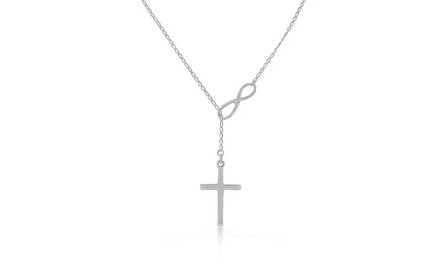 Symbol Of Infinity And Holy Cross With Lariat Style Chain