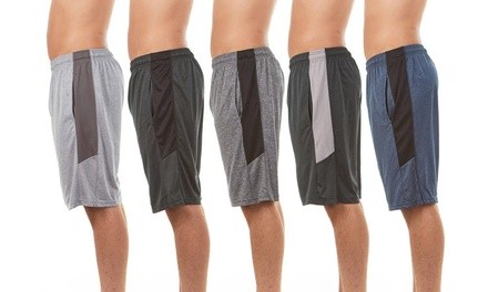 Men's Athletic Dry Fit Performance Shorts (5-Pack)