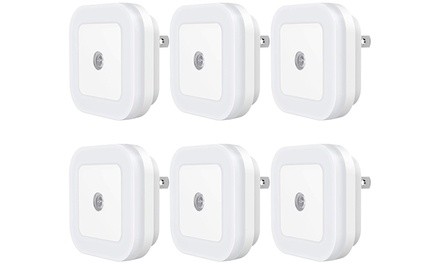 Plug-in LED Night Light with Dusk-to-Dawn Sensor (6-Pack)