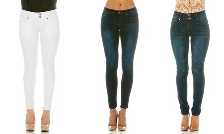 Cover Girl Women's Mid-Rise Skinny Jeans. Plus Sizes Available.