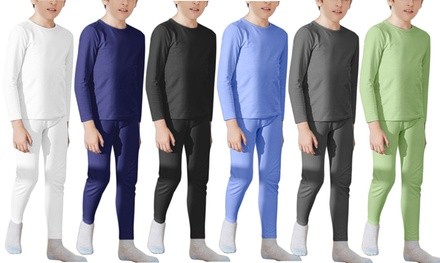 WuhouPro Boy's Ultra Soft Microfiber Fleece Thermal Underwear Sets