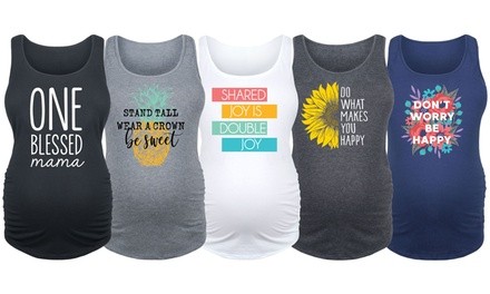 Women's Blessed Mama Inspirational Maternity Tanks