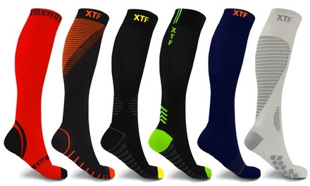 XTF Compression Socks for Men and Women (6 Pairs)