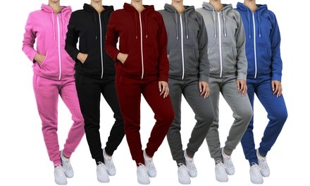 Galaxy by Harvic Women's Fleece-Lined Hoodie and Joggers Set (2-Piece). Plus Sizes Available.