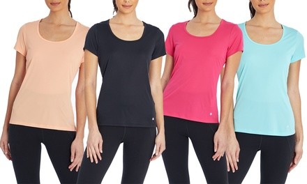 Bally Fitness Back Mesh Insets Active Workout Tee