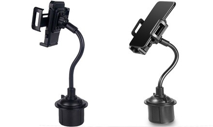 WalvoDesign Universal Cup Holder Car Mount with Rotatable Phone Cradle