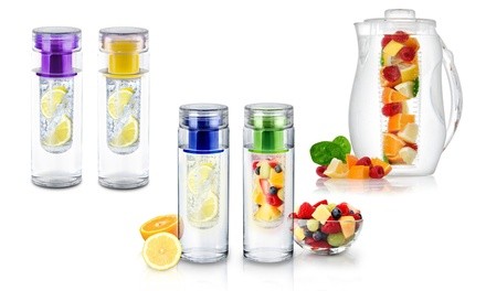 InFuzeH20 Fruit-Infuser Water Bottle or Pitcher (1- or 2-Pack)