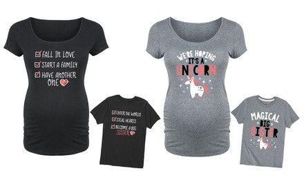 Birth Announcement Maternity and Toddler T-Shirt Sets