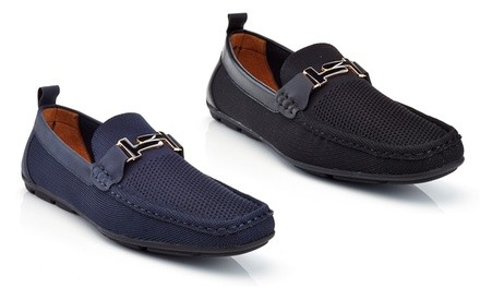 Solo Men's Slip-On Casual Loafers with Onyx Buckle