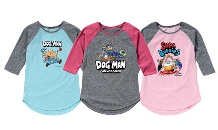 Instant Message Dog Man Girl's Raglan Tees