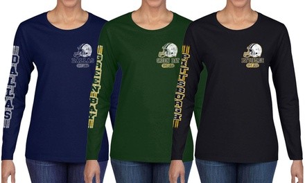 Women's Game Day Football Long Sleeve Shirts. Plus Sizes Available.