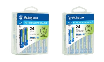 Westinghouse AA or AAA Ni-Mh Rechargeable Batteries (24-Pack)