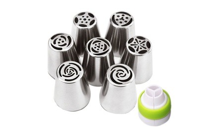 7Pcs Russian Flower Icing Piping Nozzles Tips Pastry Cake DIY Baking 