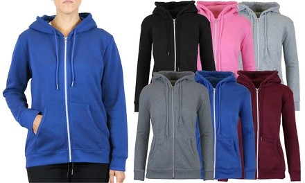 Galaxy By Harvic Women's Fleece-Lined Zip Hoodie